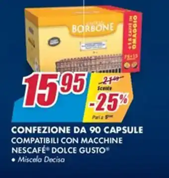 Trony Borbone Confezione Da 90 Capsule offerta