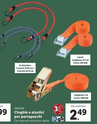 Lidl Parkside Cinghie o elastici per portapacchi offerta