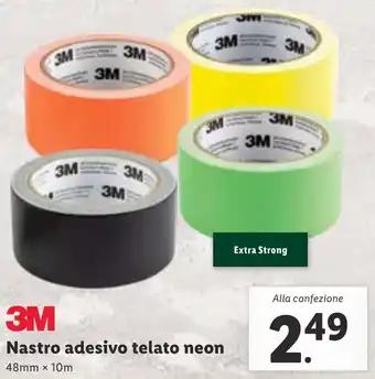 Lidl 3M Nastro adesivo telato neon 48mm x 10m offerta