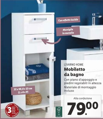 Lidl Livarno Home Mobiletto da bagno offerta