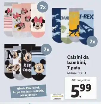 Lidl Calzini da bambini, 7 paia, misure: 23-34 offerta