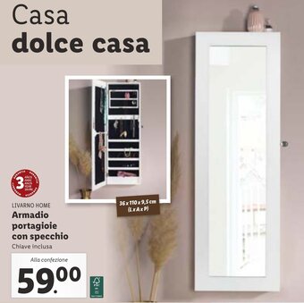 Lidl Livarno Home Armadio portagioie con specchio offerta