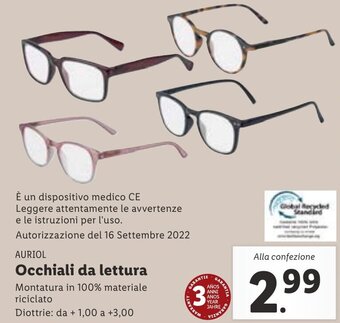 Lidl Auriol Occhiali da lettura offerta