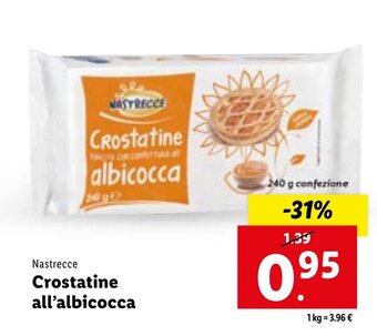 Lidl Nastrecce Crostatine all'albicocca 240 g offerta