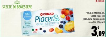 Conad Conad PiacerSi Yogurt Magro 0,1% 125 g x 8 offerta