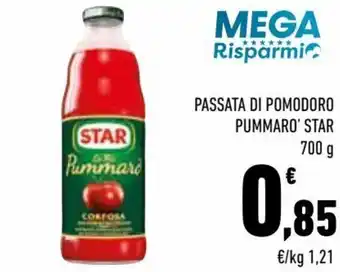 Conad Star Pummarò	passata di pomodoro 700 g offerta