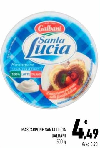 Conad Galbani Santa Lucia Mascarpone 500 g offerta