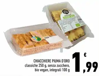 Conad Chiacchiere Piuma D'Oro 250 g, 100 g offerta
