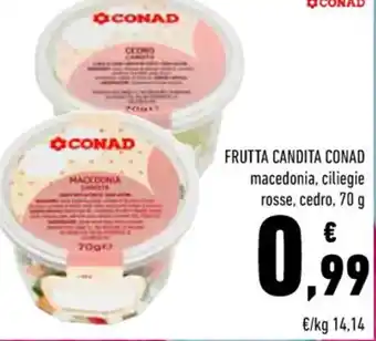 Conad Conad Frutta Candita Macedonia Ciliegie Rosse, Cedro 70 g offerta