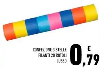 Lusso Confezione 3 Stelle Filanti 20 Rotoli