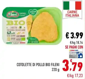 Conad Fileni Cotolette di Pollo Bio 220 g offerta