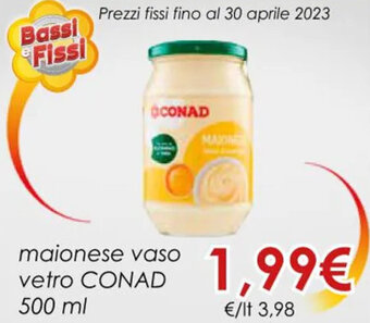Conad Conad Maionese Vaso Vetro 500 ml offerta