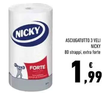 Conad Nicky Asciugatutto 3 Veli 80 Strappi Extra Forte offerta