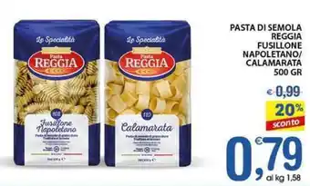 Qui Discount Pasta di Semola Reggia Fusillone Napoletano/Calamarata 500 gr offerta