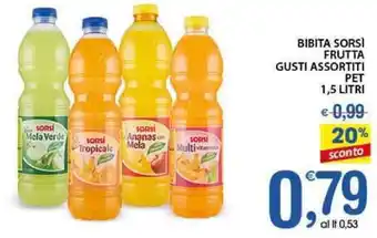 Qui Discount Sorsì Bibita Frutta Gusti Assortiti Pet 1,5 Filtri offerta