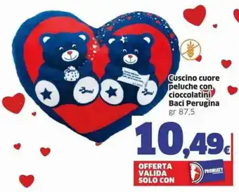 Perugina Baci Cuscino Cuore Peluche Con Cioccolatini gr 87,5