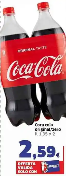 Ok Sigma Coca Cola Original/Zero Lt. 1,35 x 2 offerta