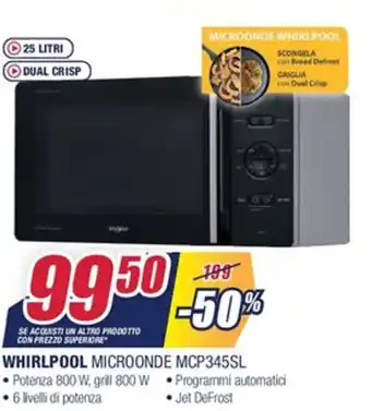 Trony Whirlpool Microonde MCP345SL offerta