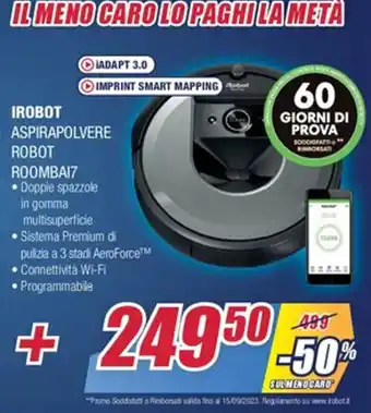 Trony Irobot Aspirapolvere Robot R00MBAI7 offerta
