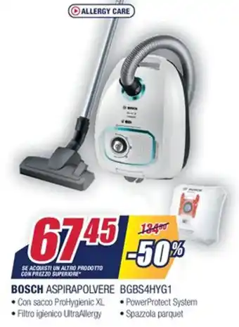 Trony Bosch Aspirapolvere BGBS4HYG1 offerta