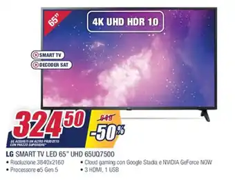 Trony LG Smart TV LED 65" UHD 65UQ7500 offerta