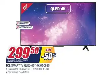 Trony TCL Smart TV OLED 65" 4K 65C635 offerta