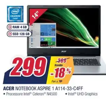 Trony Acer Notebook Apire 1 A114-33-C4FF offerta