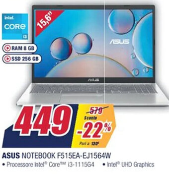 Trony ASUS Notebook F515EA-EJ1564W offerta