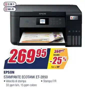 Trony Epson Stampante Ecotank ET-2850 offerta