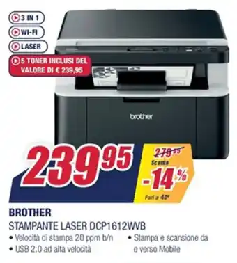 Trony Brother Stampante Laser DCP1612WVB offerta