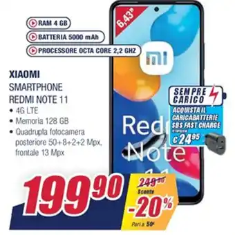 Trony Xiaomi Redmi Note 11 Smartphone offerta