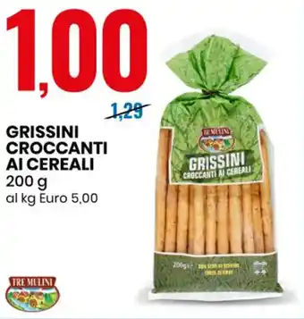 Eurospin Tre Mulini Grissini Croccanti Ai Cereali 200 g offerta