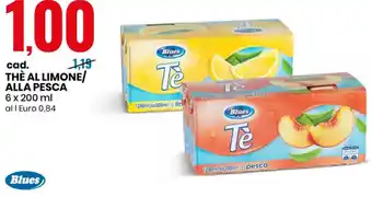 Eurospin Blues Thè Al Limone/Alla Pesce 6 x 200 ml offerta