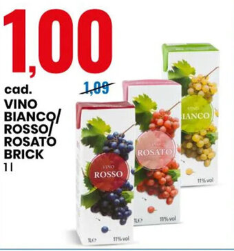 Eurospin Vino Bianco/Rosso/Rosato Brick 1 l offerta