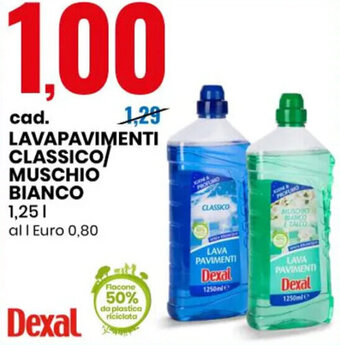 Eurospin Dexal Lavapavimenti Classico/Muschio Bianco 1,25 l offerta