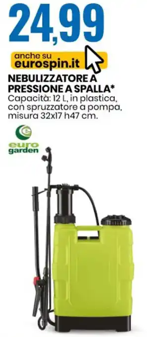 Eurospin Nebulizzatore A Pressione A Spalla Misura 32x17xh47cm offerta