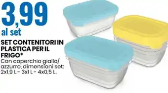 Eurospin Set Contenitori In Plastica Per Il Frigo 2x1,9 L - 3x1L - 4x0,5 L offerta