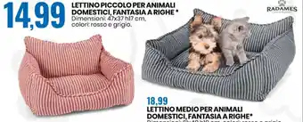 Eurospin Lettino Piccolo Per Animali Domestici Fantasia A Righe 47x37x h17cm offerta