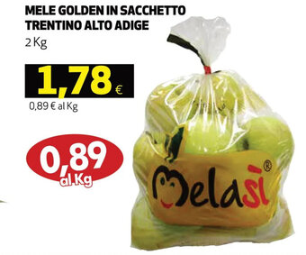 Coop Mele Golden in Sacchetto Trentino Alto Adige 2 kg offerta