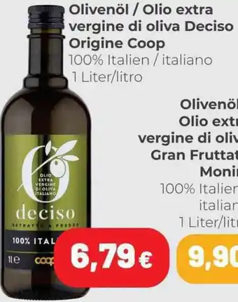 Coop Origine Coop Olivenöl / Olio Extra Vergine di Oliva Deciso 100% Italien/Italiano 1 Liter/Litro offerta