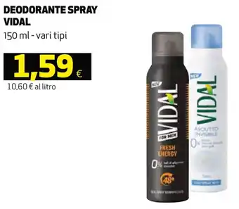 Coop Vidal Deodorante Spray 150 ml offerta