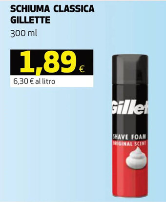 Coop Gillette Schiuma Classica 300 ml offerta