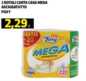 Coop Foxy 2 Rotoli Carta Casa Mega Asciugatutto offerta