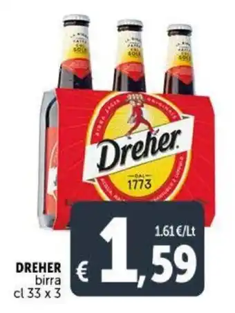 Deco Supermercati Dreher birra cl 33 x 3 offerta