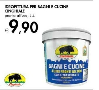 Bennet Pennelli Cinghiale Bagni E Cucine "Pronta All'uso Idropittura Super Traspirante Per Ambienti Ad Alto Tasso Di Umidità Bianco offerta