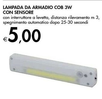 Bennet Lampada Da Armadio Cob 3w Con Sensore offerta