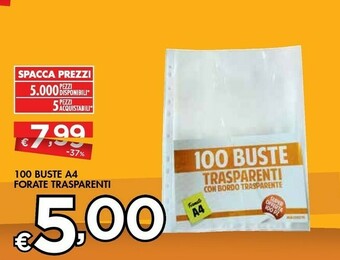 Bennet 100 Buste A4 Forate Trasparenti offerta