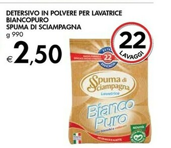 Bennet Spuma di Sciampagna Detersivo In Polvere Per Lavatrice Biancopuro offerta