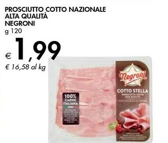 Bennet Negroni Prosciutto Cotto Nazionale Alta Qualità offerta