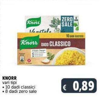Deco Supermercati Knorr 10 dadi classici/8 dadi zero sale offerta